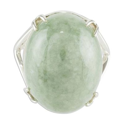Alternate image for Apple Green Jade Cocktail Ring Precious Light