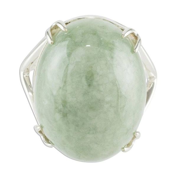 Alternate image for Apple Green Jade Cocktail Ring Precious Light