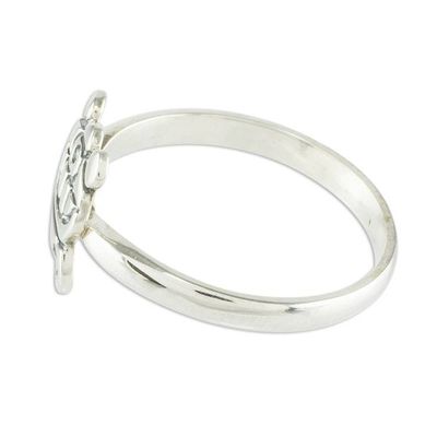 Alternate image for Mayan Sterling Silver Uayeb Calendar Glyph Unisex Ring Uayeb