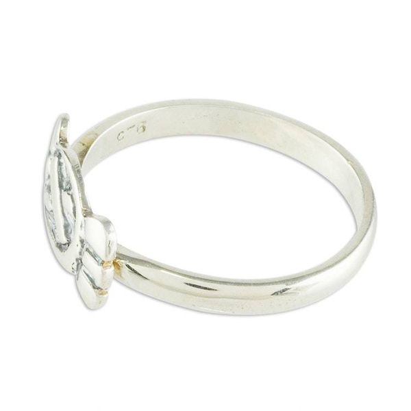 Alternate image for Mayan Silver Date Glyph for Hunters  Fishermen Unisex Ring Hunters and Fishermen