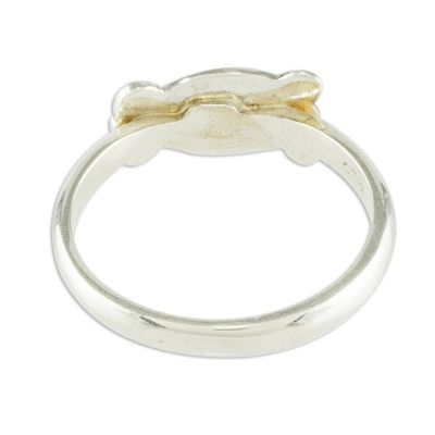 Alternate image for Mayan Silver Date Glyph for Hunters  Fishermen Unisex Ring Hunters and Fishermen