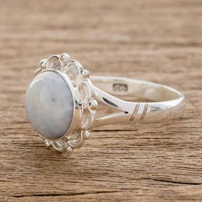 Primary image for Guatemalan Hand Crafted Lilac Jade Ring Lilac Dahlia