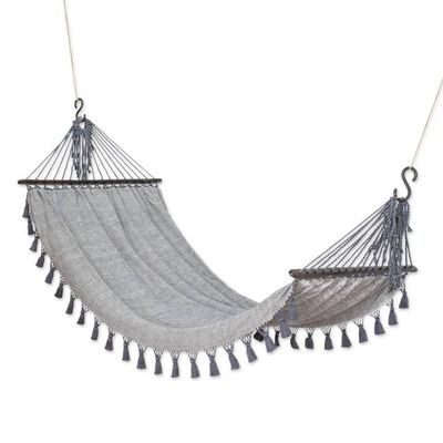 Alternate image for Guatemala Handwoven Grey Cotton Hammock Single Take Me to Infinity