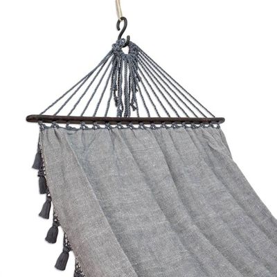 Alternate image for Guatemala Handwoven Grey Cotton Hammock Single Take Me to Infinity