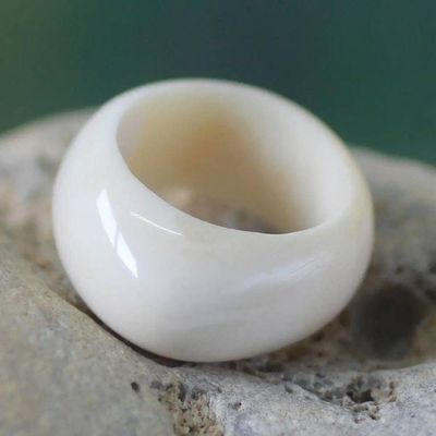 Alternate image for Artisan Crafted Domed Ring Ivory Eagle Spirit