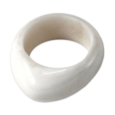Alternate image for Artisan Crafted Domed Ring Ivory Eagle Spirit