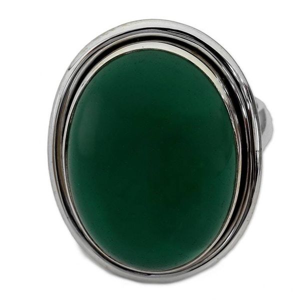 Alternate image for Sterling Silver Single Stone and Green Onyx Cocktail Ring Universe
