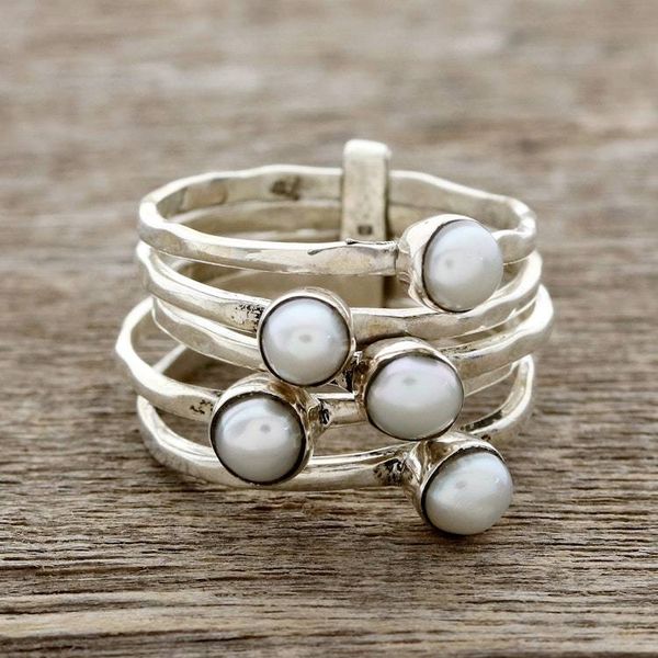 Alternate image for Cultured Pearl Cocktail Ring Crafted in India White Glow