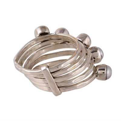 Alternate image for Cultured Pearl Cocktail Ring Crafted in India White Glow
