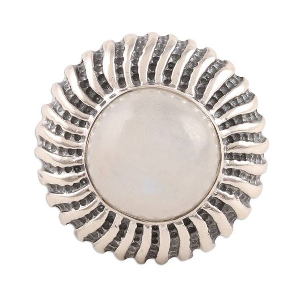 Alternate image for Round Rainbow Moonstone Cocktail Ring from India Moonlight Blaze