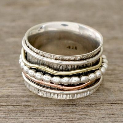 Alternate image for Patterned Sterling Silver Spinner Rig with Brass and Copper Dotted Flair