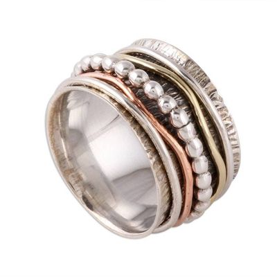 Alternate image for Patterned Sterling Silver Spinner Rig with Brass and Copper Dotted Flair