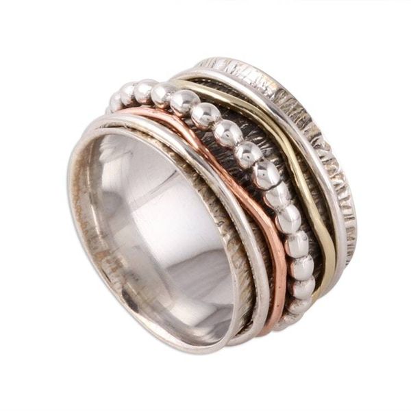 Alternate image for Patterned Sterling Silver Spinner Rig with Brass and Copper Dotted Flair