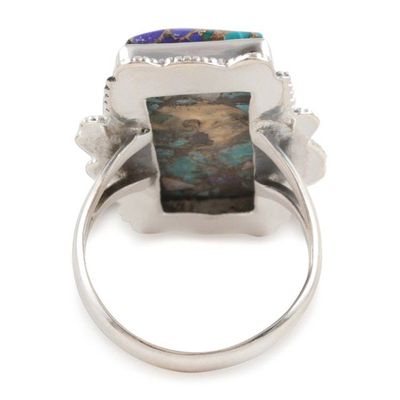 Alternate image for Handcrafted Sterling Silver Cocktail Ring from India Mosaic Art