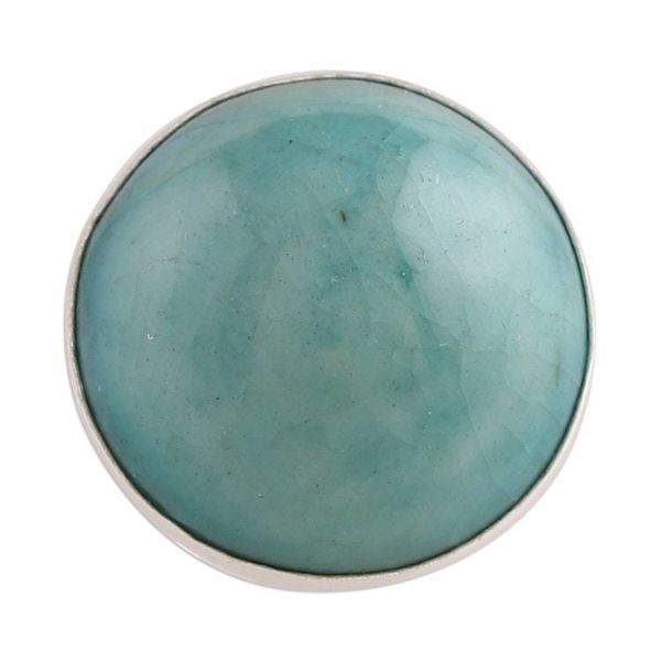 Alternate image for Hand-Painted Crackled Ceramic Sterling Silver Cocktail Ring Green Sea