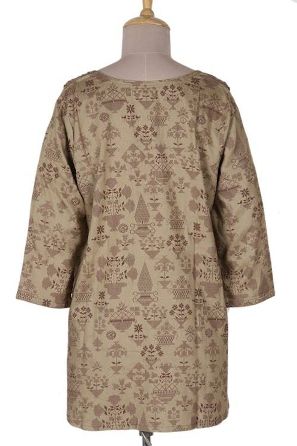 Alternate image for Screen Printed Floral Viscose Tunic from India Down to Earth