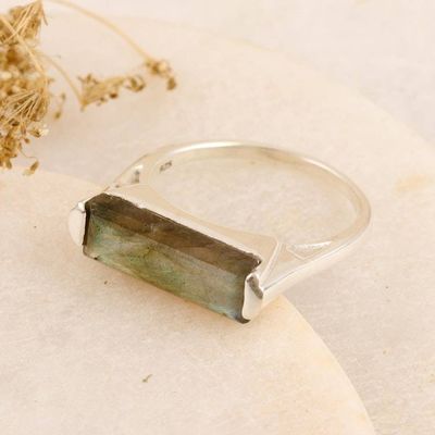 Alternate image for Handcrafted Labradorite and Sterling Silver Cocktail Ring Celestial City
