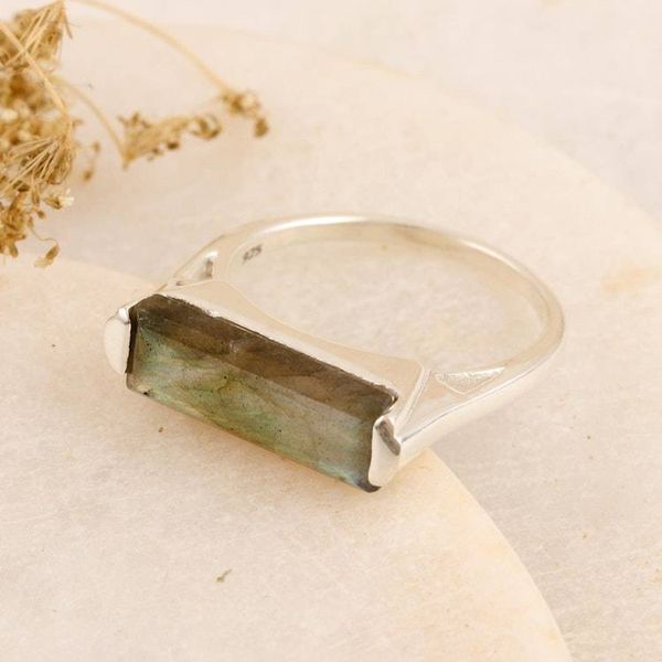 Alternate image for Handcrafted Labradorite and Sterling Silver Cocktail Ring Celestial City