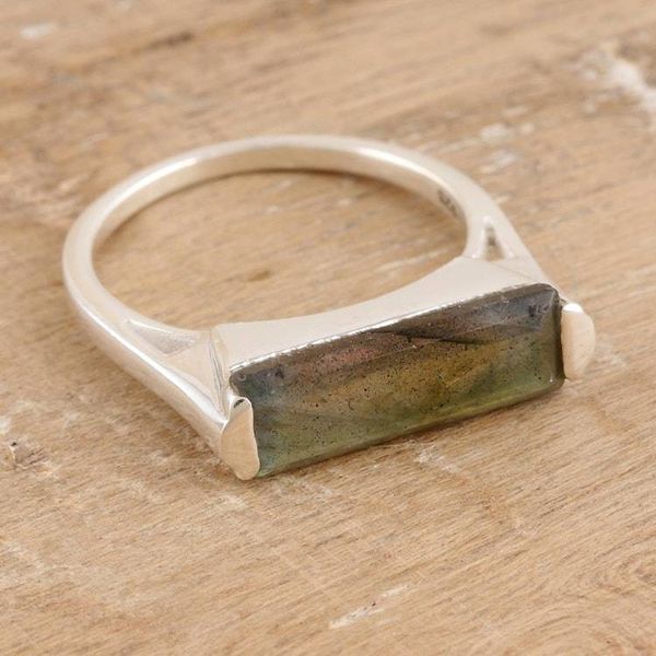 Alternate image for Handcrafted Labradorite and Sterling Silver Cocktail Ring Celestial City