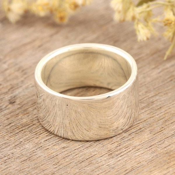 Alternate image for Hand Crafted Unisex Sterling Silver Band Ring Mirror Gazing