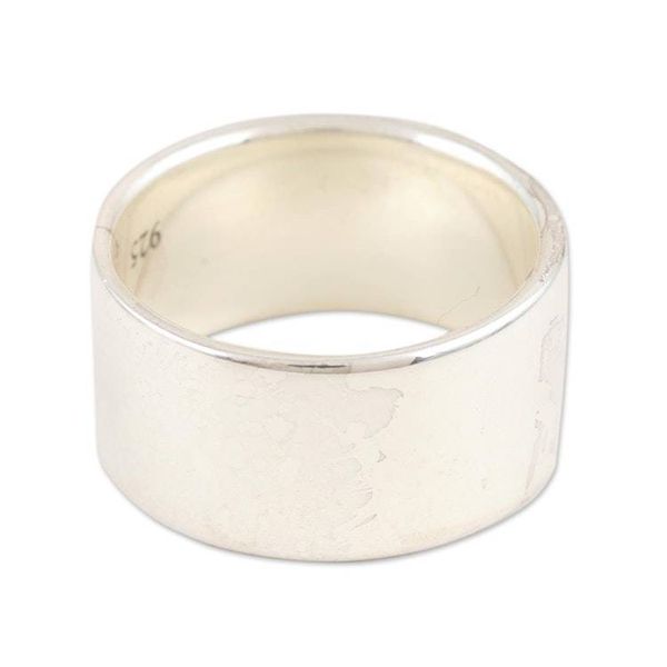 Alternate image for Hand Crafted Unisex Sterling Silver Band Ring Mirror Gazing