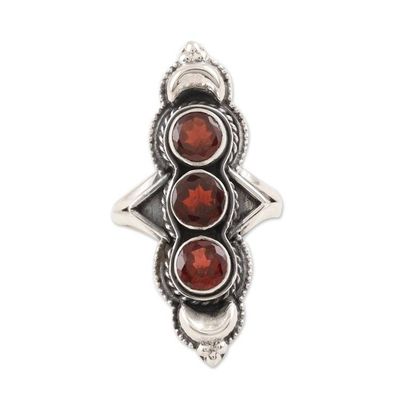 Alternate image for Garnet and Sterling Silver Cocktail Ring Berry Trio