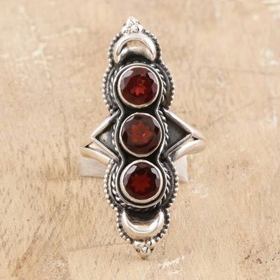 Alternate image for Garnet and Sterling Silver Cocktail Ring Berry Trio