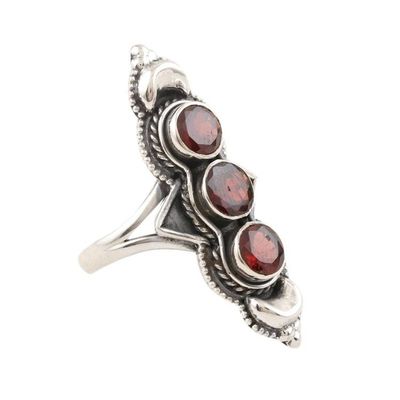 Alternate image for Garnet and Sterling Silver Cocktail Ring Berry Trio
