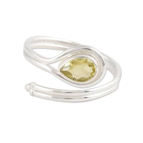 Alternate image for Sterling Silver Wrap Ring with Natural Peridot Stone Prosperous Glory