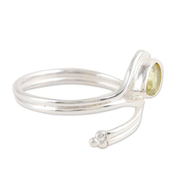 Alternate image for Sterling Silver Wrap Ring with Natural Peridot Stone Prosperous Glory