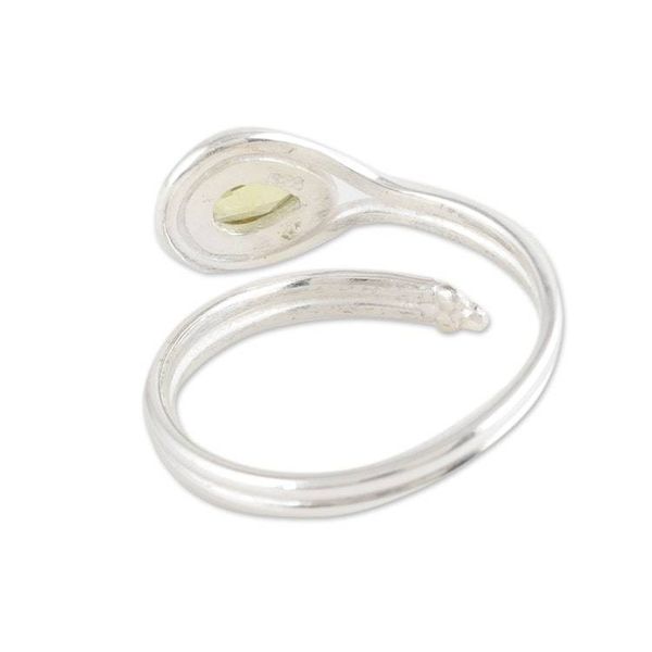 Alternate image for Sterling Silver Wrap Ring with Natural Peridot Stone Prosperous Glory