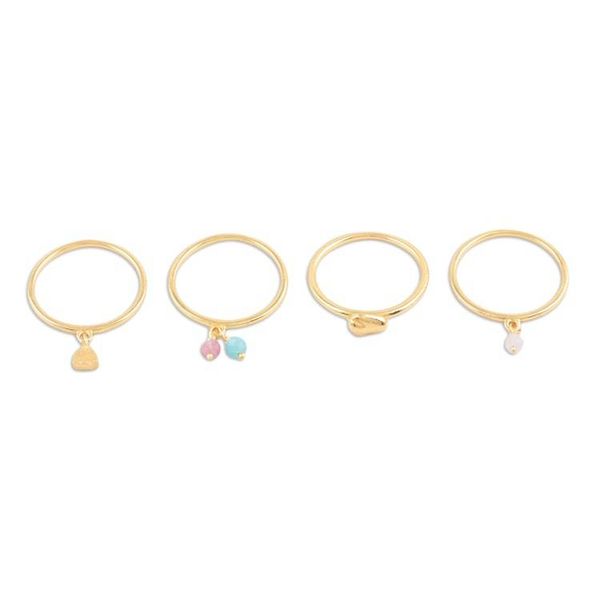 Alternate image for Gold-Plated Gemstone Stacking Rings Set of 4 Day Date