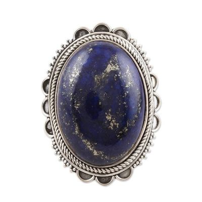 Alternate image for Lapis Lazuli and Sterling Silver Cocktail Ring Blue Breakthrough