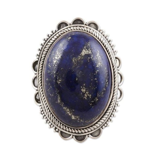 Alternate image for Lapis Lazuli and Sterling Silver Cocktail Ring Blue Breakthrough