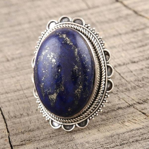 Alternate image for Lapis Lazuli and Sterling Silver Cocktail Ring Blue Breakthrough