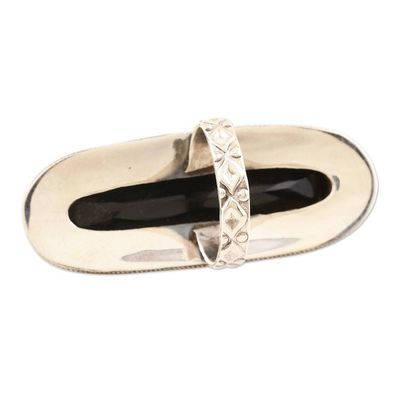 Alternate image for Hand Made Sterling Silver and Onyx Cocktail Ring Midnight Water