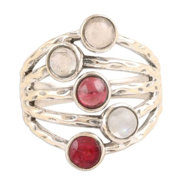 Alternate image for Sterling Silver Cocktail Ring with Multiple Gemstones Passionate Cosmos