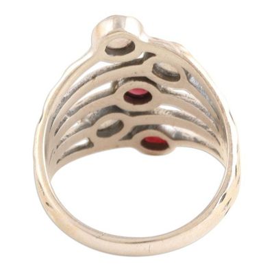 Alternate image for Sterling Silver Cocktail Ring with Multiple Gemstones Passionate Cosmos