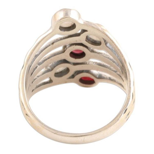 Alternate image for Sterling Silver Cocktail Ring with Multiple Gemstones Passionate Cosmos