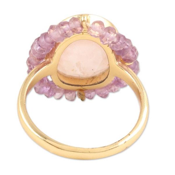 Alternate image for 18k Gold-Plated Cocktail Ring with 6-Carat Rose Quartz Gem Rose Oasis