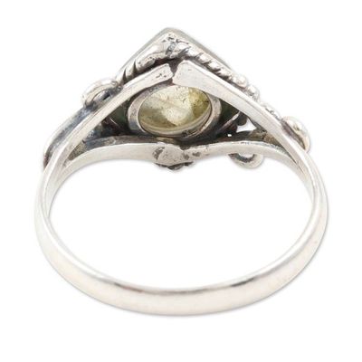 Alternate image for Labradorite and Sterling Silver Single Stone Ring Grey Morning