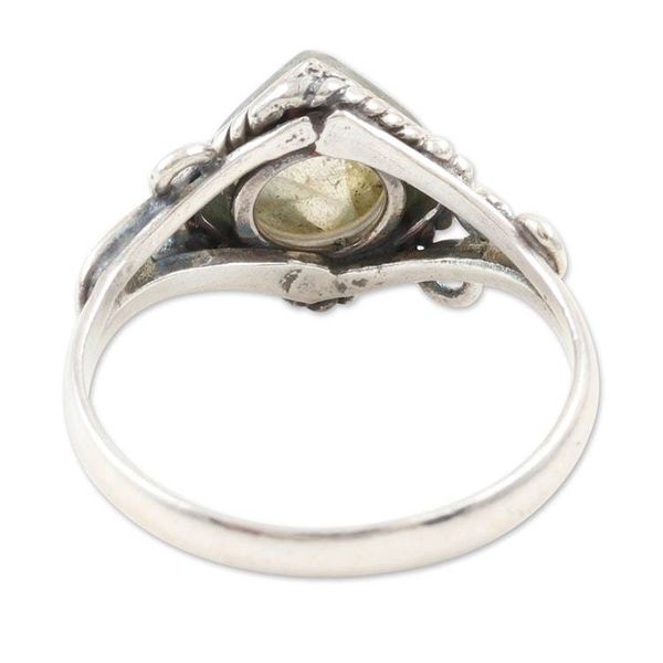 Alternate image for Labradorite and Sterling Silver Single Stone Ring Grey Morning