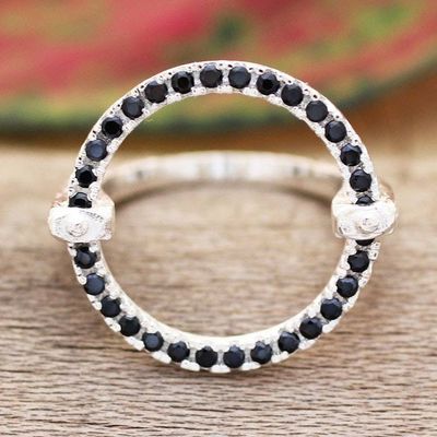 Alternate image for Geometric Sterling Silver Cocktail Ring with Spinel Jewels Mystic Alliance