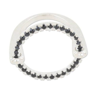 Alternate image for Geometric Sterling Silver Cocktail Ring with Spinel Jewels Mystic Alliance