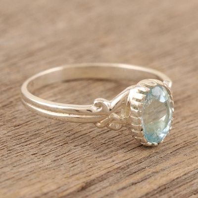 Alternate image for Handmade Blue Topaz and Sterling Silver Cocktail Ring Pacific Tides