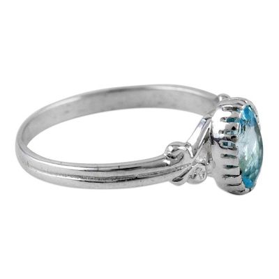 Alternate image for Handmade Blue Topaz and Sterling Silver Cocktail Ring Pacific Tides
