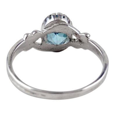 Alternate image for Handmade Blue Topaz and Sterling Silver Cocktail Ring Pacific Tides