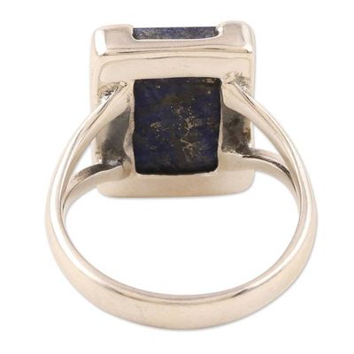 Alternate image for Indian Lapis Lazuli and Sterling Silver Single Stone Ring Deep Breathing