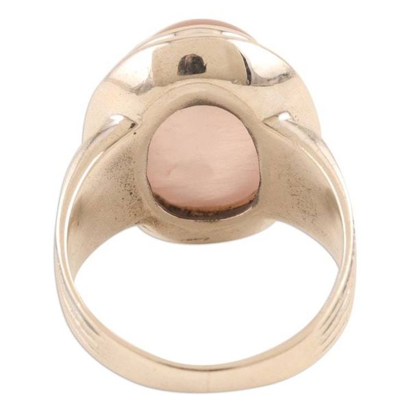Alternate image for Sterling Silver and Rose Quartz Cocktail Ring Glowing Passion