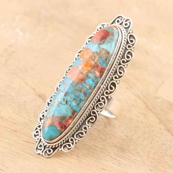 Alternate image for Handmade Sterling Silver Cocktail Ring from India With Grace